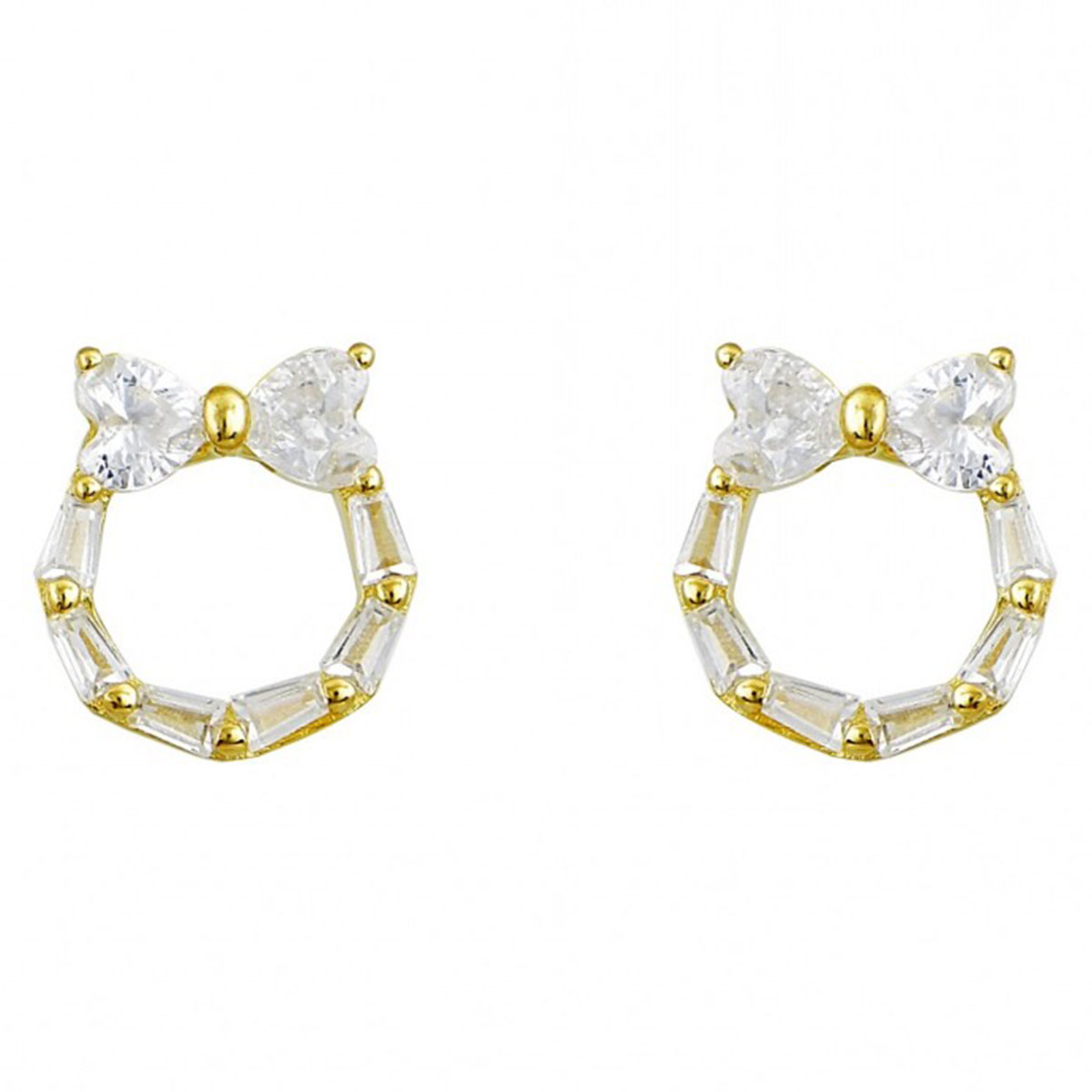 Ασημένια επίχρυσα σκουλαρίκια 925 με ζιργκόν